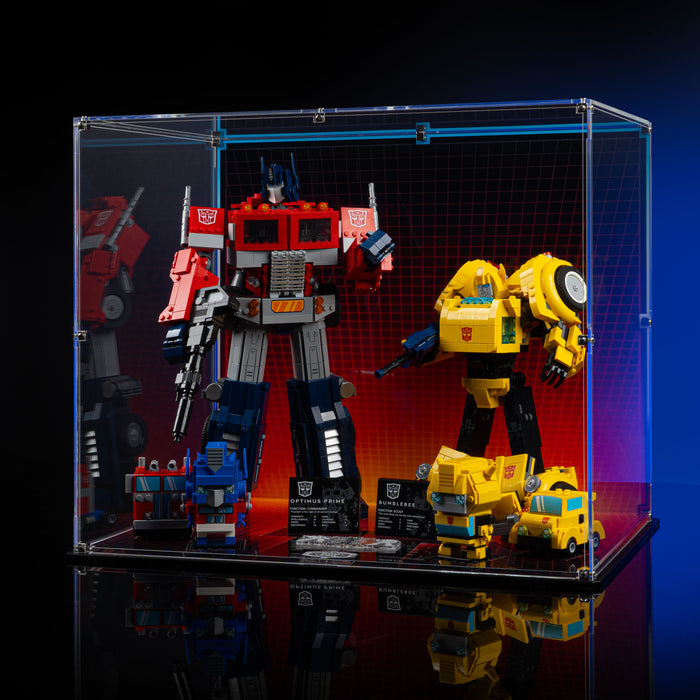 Limited Edition Display Case for LEGO® BrickHeadz / Icons Optimus Prime & Bumblebee (10338, 10302, 40804, 40803)