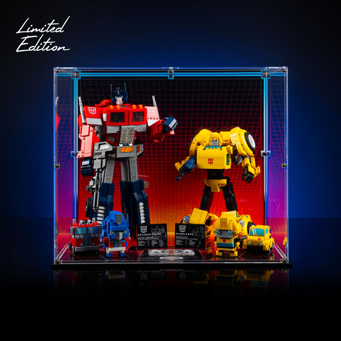 Limited Edition Display Case for LEGO® BrickHeadz / Icons Optimus Prime & Bumblebee (10338, 10302, 40804, 40803)