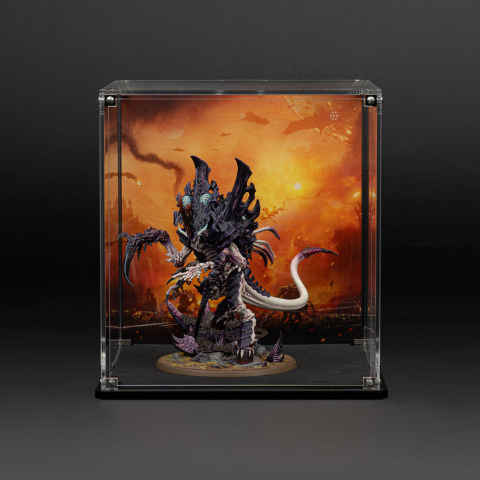 Oversized Miniature Display case for Warhammer with Endless War Background