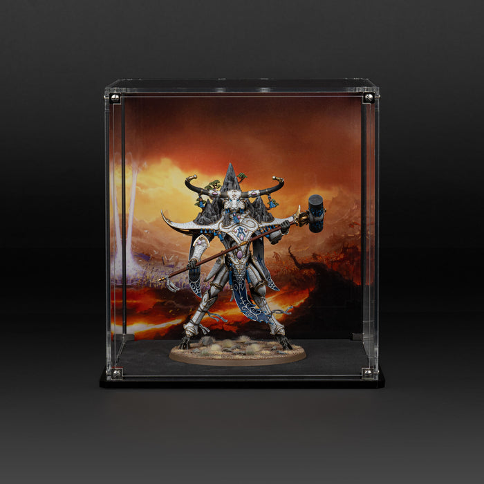 Oversized Miniature Display case for Warhammer with Eternal Conflict Background