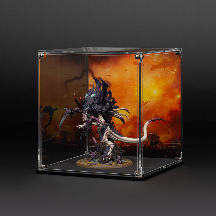 Oversized Miniature Display case for Warhammer with Endless War Background