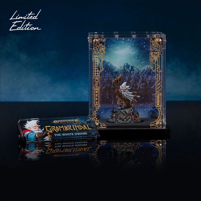 Limited Edition Display Case & Plaque for the Warhammer Grombrindal Commemorative Anniversary Miniature