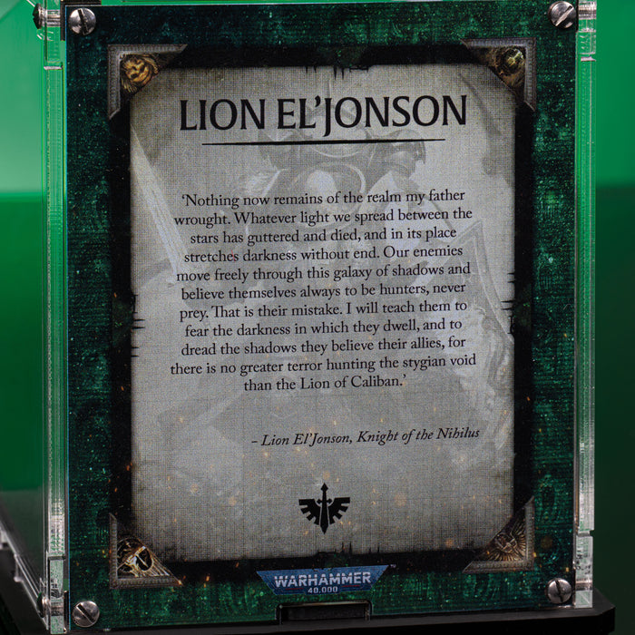 Limited Edition Display Case for Warhammer 40,000 Dark Angels Lion El’Jonson